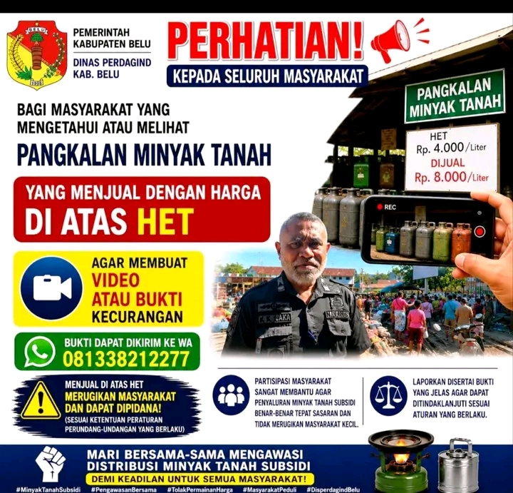 HET Minyak Tanah Dipermainkan, Kadis Perindag Kabupaten Belu Eng Laka Minta Warga Rekam dan Laporkan!
