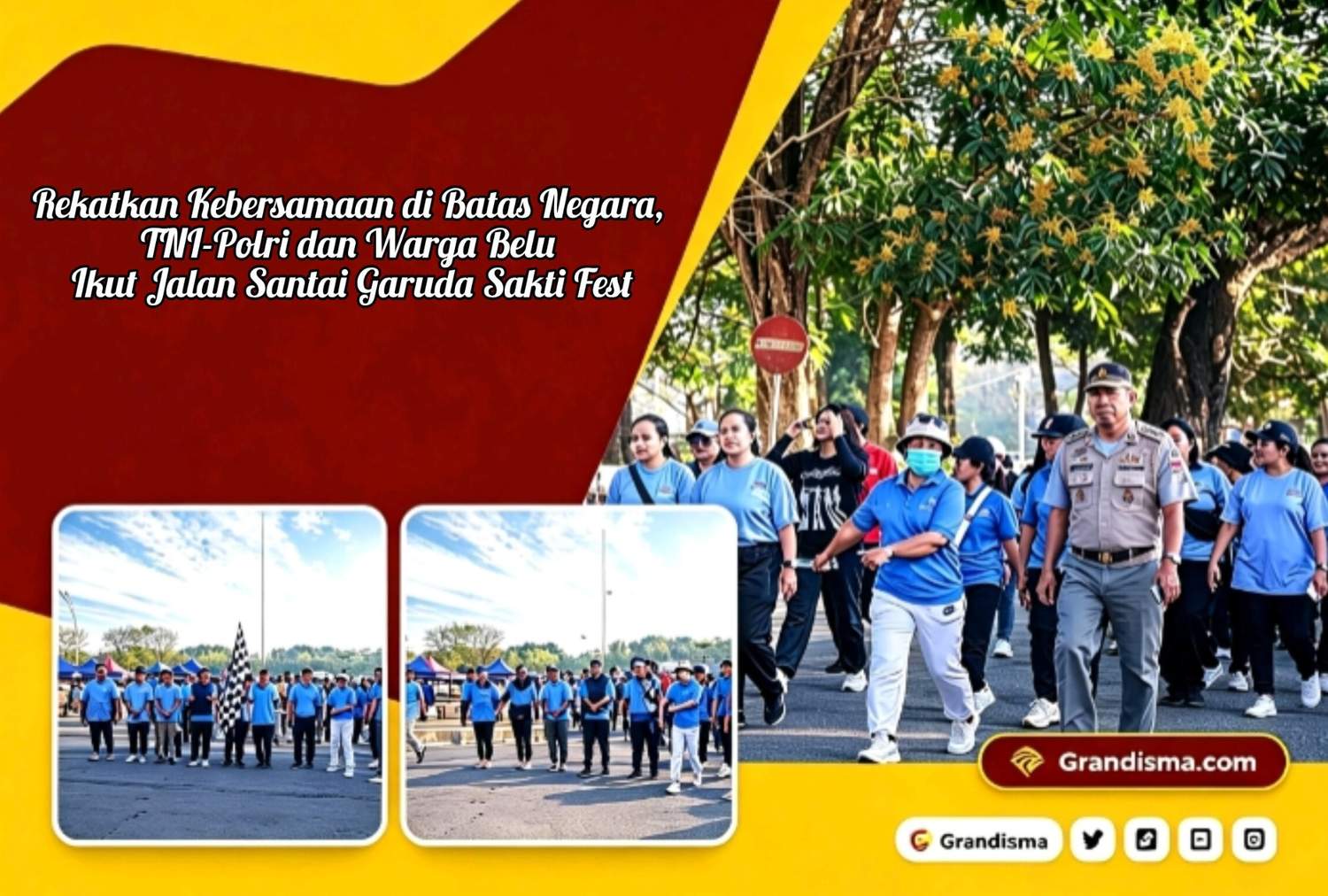 Rekatkan Kebersamaan di Batas Negara, TNI-Polri dan Warga Belu Ikut Jalan Santai Garuda Sakti Fest