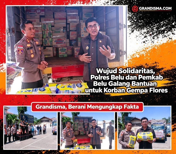 Wujud Solidaritas, Polres dan Pemkab Belu Galang Bantuan untuk Korban Gempa Flores