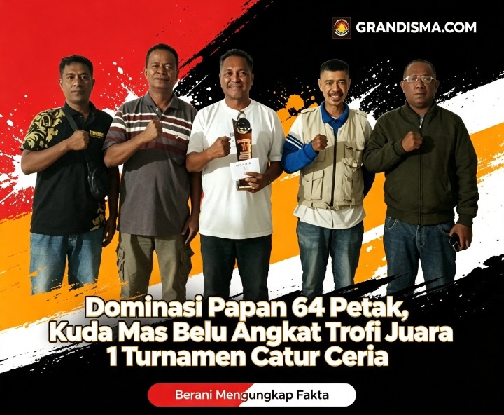 Dominasi Papan 64 Petak, Kuda Mas Belu Angkat Trofi Juara 1 Turnamen Catur Ceria
