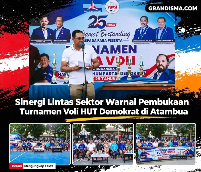 Sinergi Lintas Sektor Warnai Pembukaan Turnamen Voli HUT Demokrat di Atambua