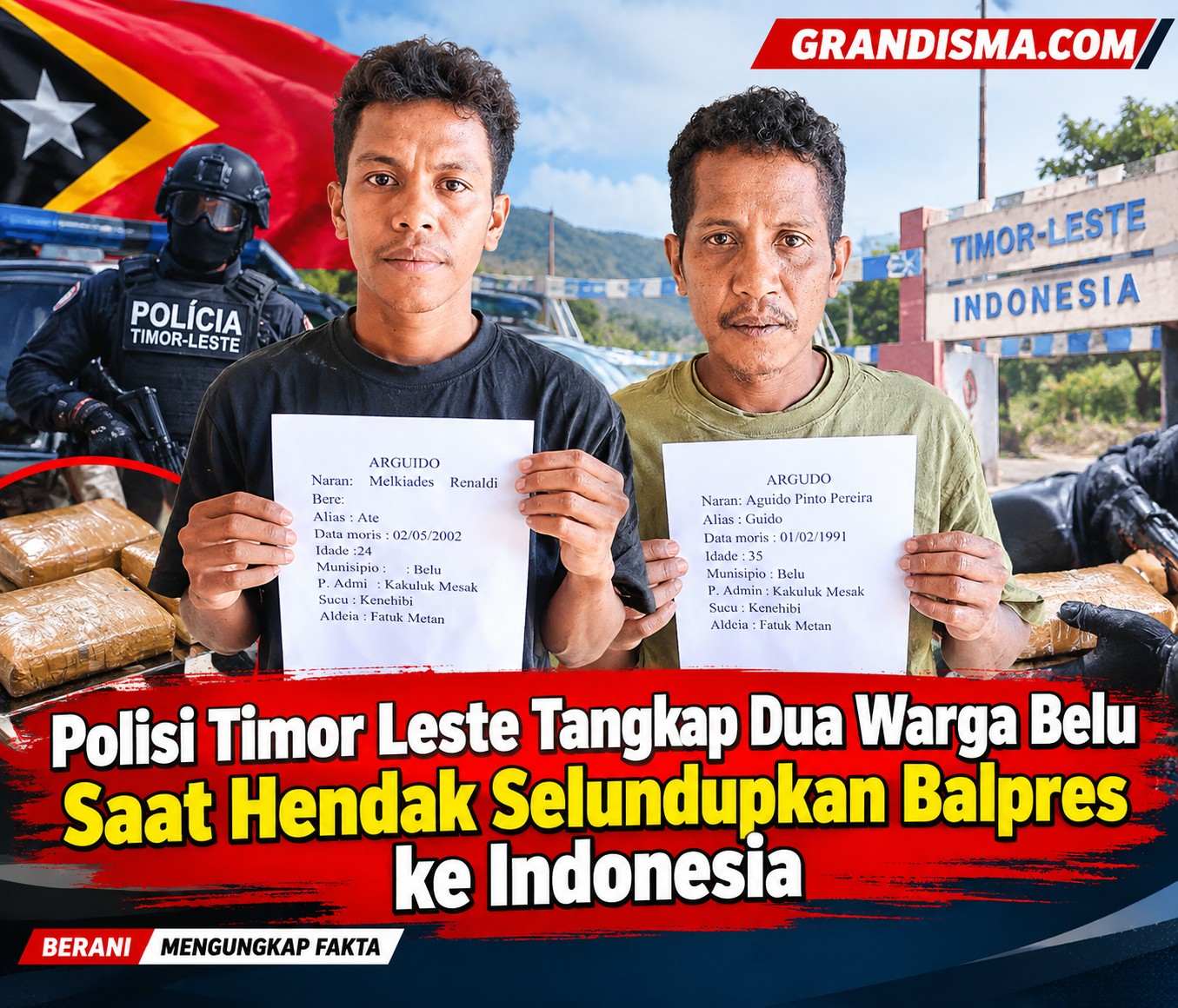 Polisi Timor Leste Tangkap Dua Warga Belu Saat Hendak Selundupkan Balpres ke Indonesia