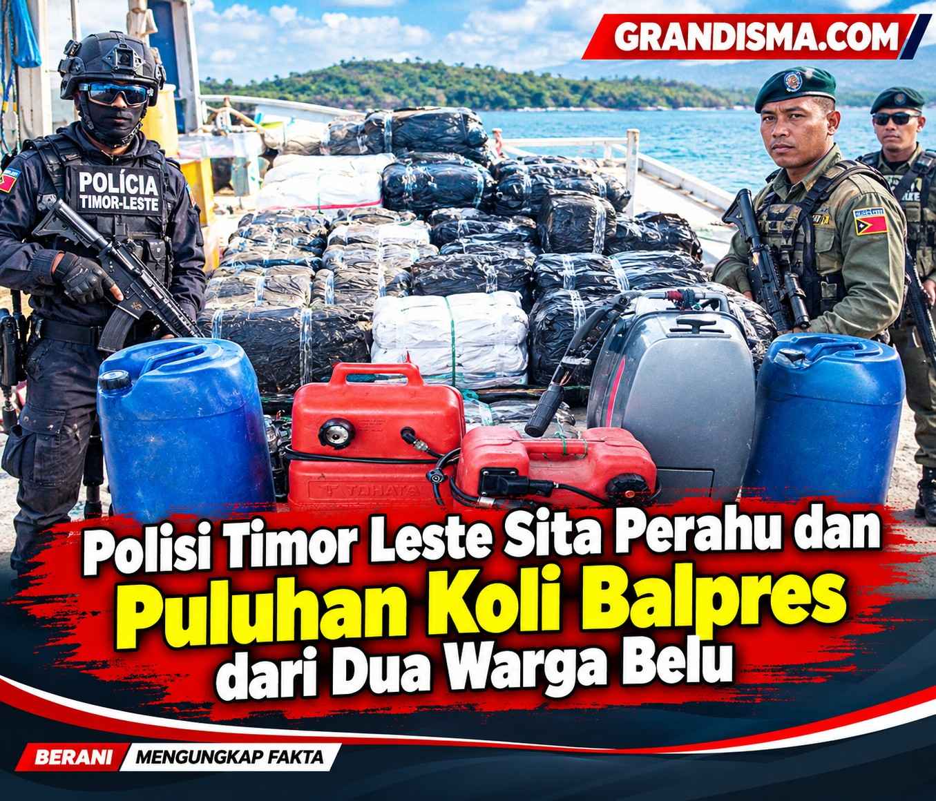 Polisi Timor Leste Sita Perahu dan Puluhan Koli Balpres dari Dua Warga Belu