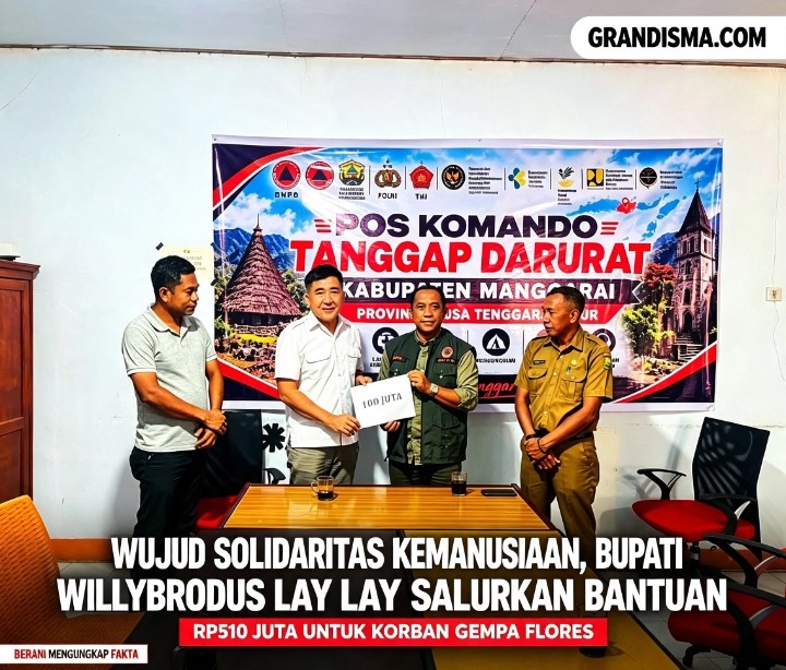 Wujud Solidaritas Kemanusiaan, Bupati Willybrodus Lay Salurkan Bantuan Rp510 Juta untuk Korban Gempa Flores