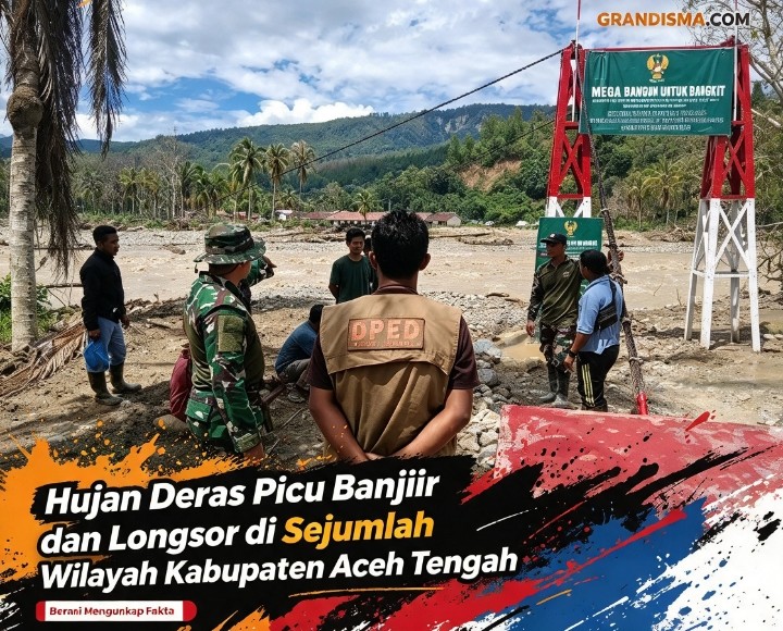 Hujan Deras Picu Banjir dan Longsor di Sejumlah Wilayah Kabupaten Aceh Tengah