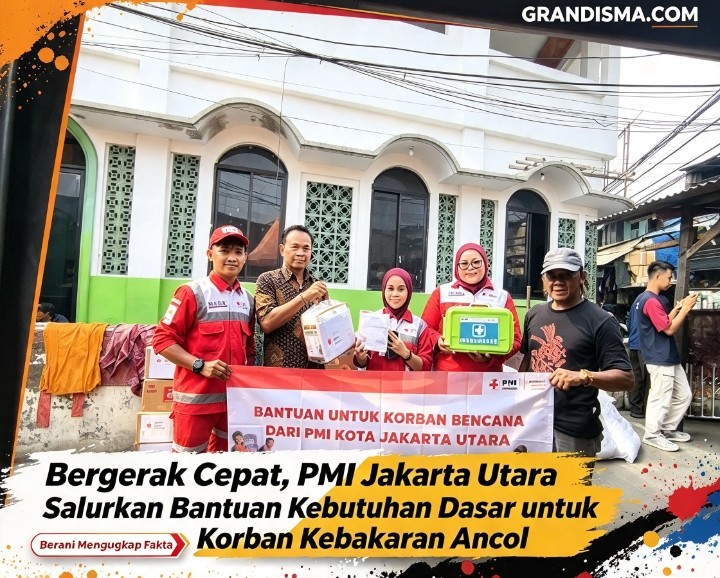 Bergerak Cepat, PMI Jakarta Utara Salurkan Bantuan Kebutuhan Dasar untuk Korban Kebakaran Ancol