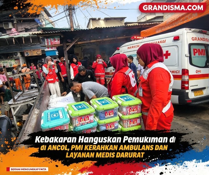 Kebakaran Hanguskan Pemukiman di Ancol, PMI Kerahkan Ambulans dan Layanan Medis Darurat