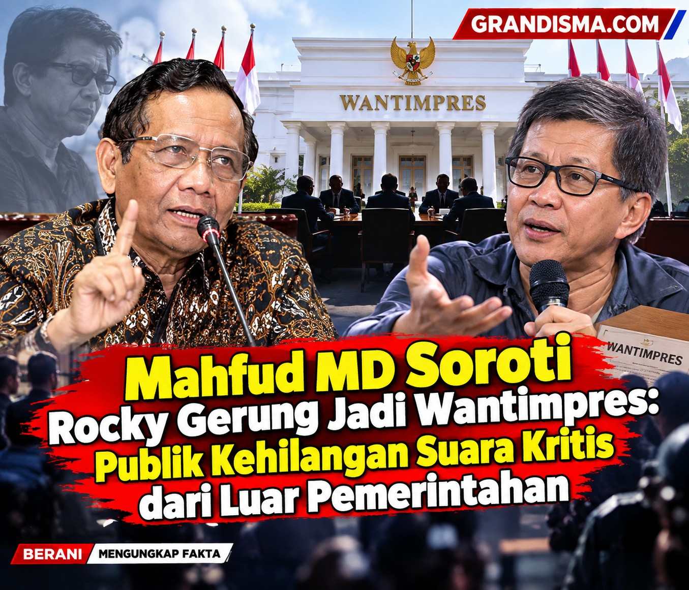 Mahfud MD Soroti Rocky Gerung Jadi Wantimpres: Publik Kehilangan Suara Kritis dari Luar Pemerintahan