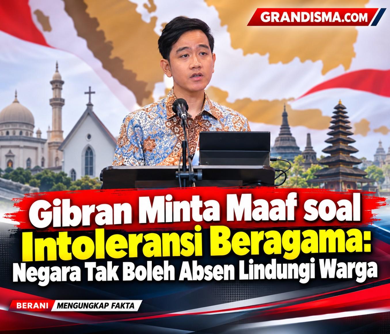 Gibran Minta Maaf soal Intoleransi Beragama: Negara Tak Boleh Absen Lindungi Warga
