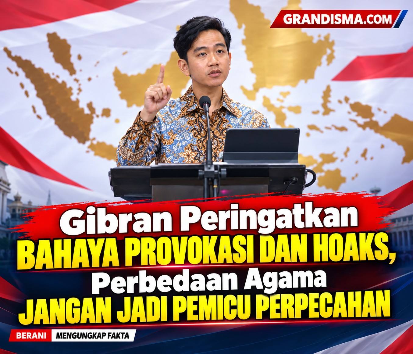 Gibran Peringatkan Bahaya Provokasi dan Hoaks, Perbedaan Agama Jangan Jadi Pemicu Perpecahan