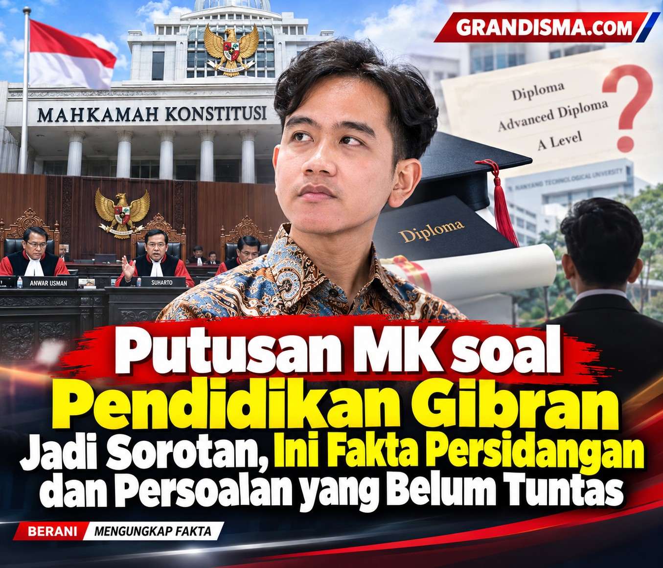 Putusan MK soal Pendidikan Gibran Jadi Sorotan, Ini Fakta Persidangan dan Persoalan yang Belum Tuntas