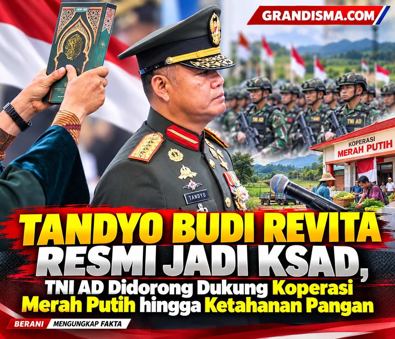 Tandyo Budi Revita Resmi Jadi KSAD, TNI AD Didorong Dukung Koperasi Merah Putih hingga Ketahanan Pangan