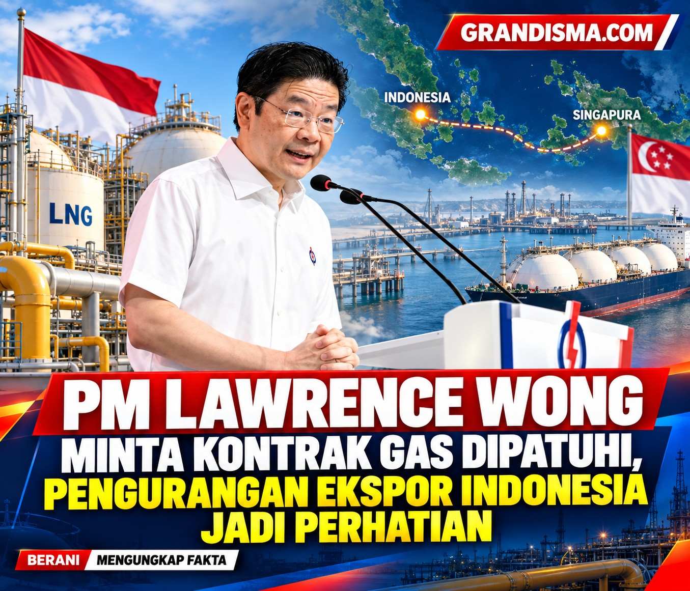 PM Lawrence Wong Minta Kontrak Gas Dipatuhi, Pengurangan Ekspor Indonesia Jadi Perhatian