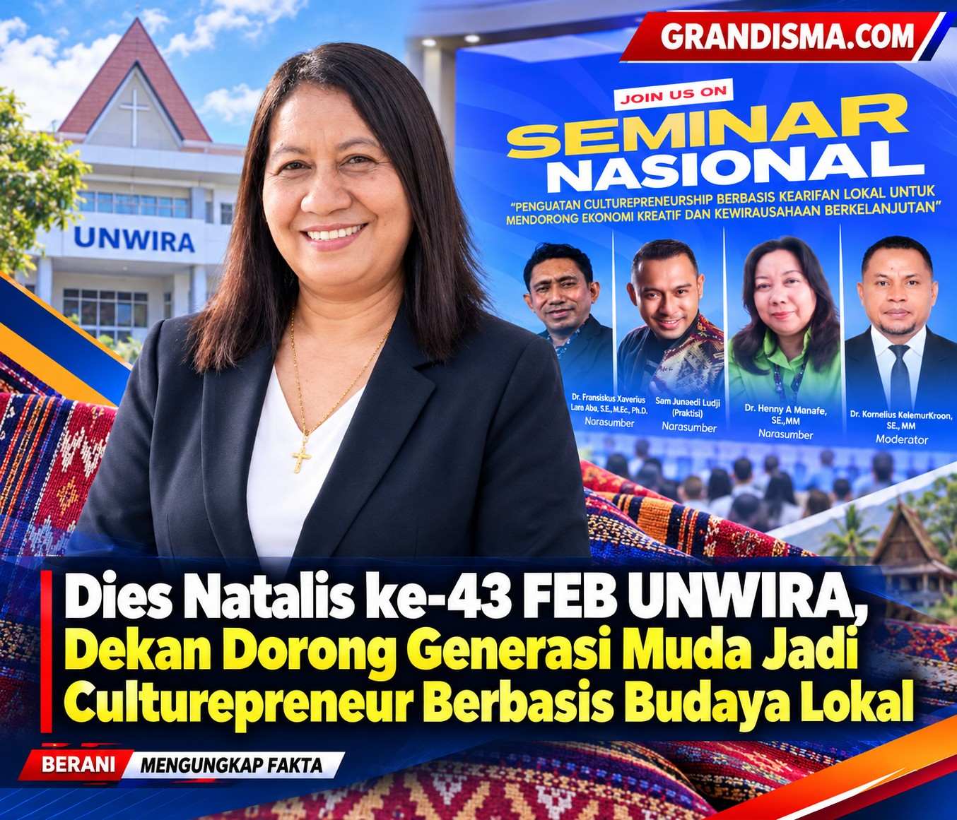 Dies Natalis ke-43 FEB UNWIRA, Dekan Dorong Generasi Muda Jadi Culturepreneur Berbasis Budaya Lokal