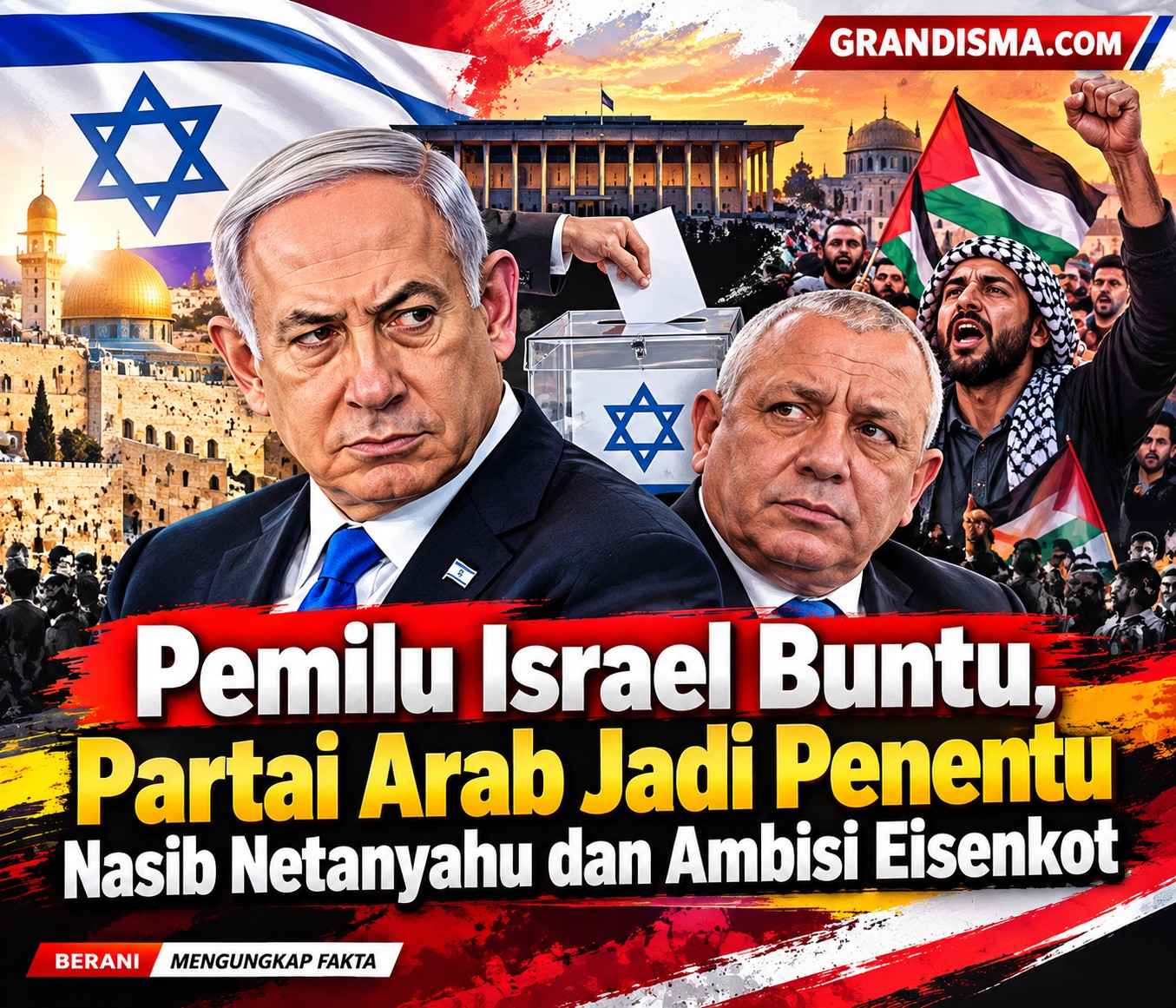 Pemilu Israel Buntu, Partai Arab Jadi Penentu Nasib Netanyahu dan Ambisi Eisenkot