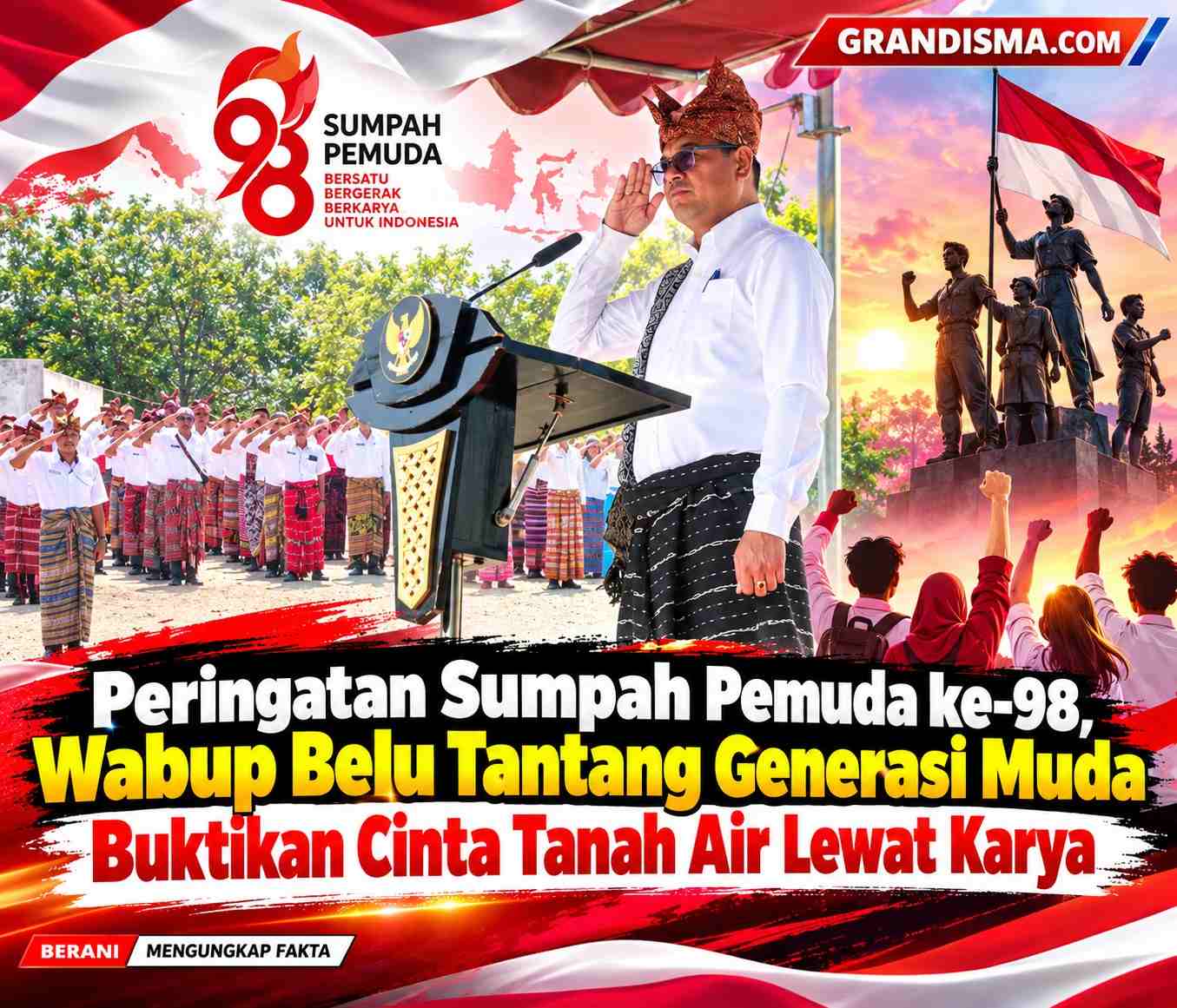 Peringatan Sumpah Pemuda ke-98, Wabup Belu Tantang Generasi Muda Buktikan Cinta Tanah Air Lewat Karya